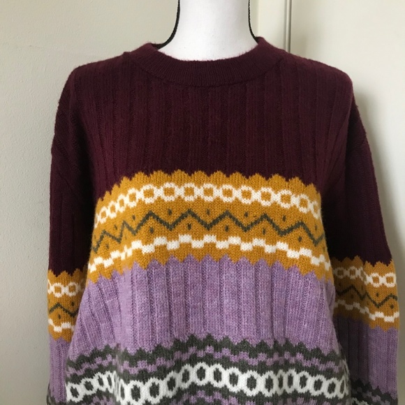 UO Color Pop Fair Isle Crew Neck Sweater - Picture 6 of 8